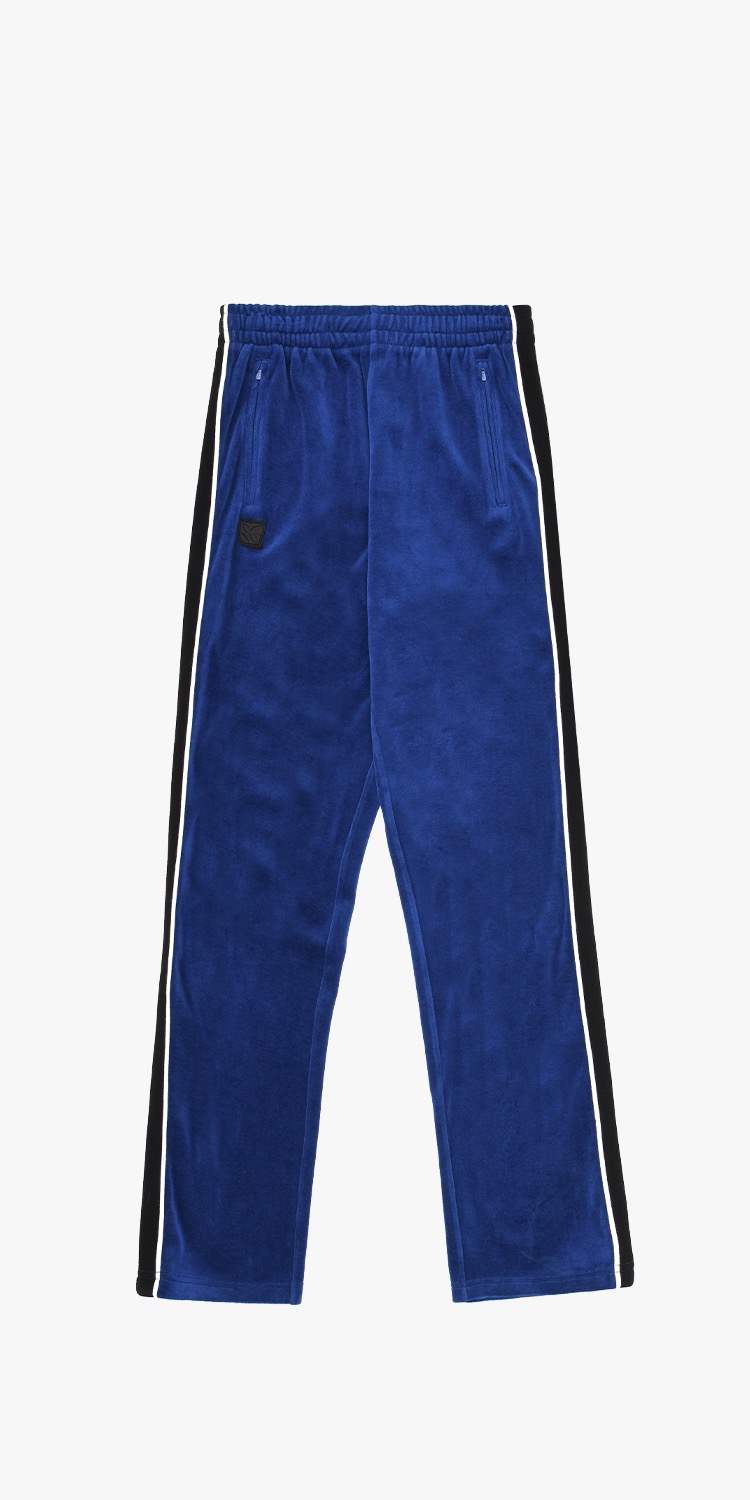 Slim-leg velour track pants (BLUE)