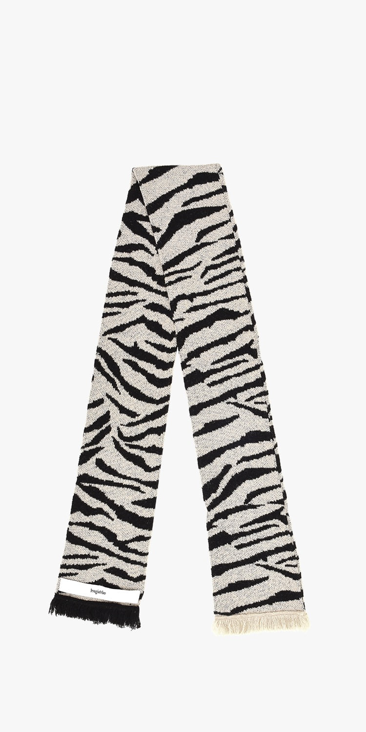 Wool-blend tiger scarf (BEIGE)