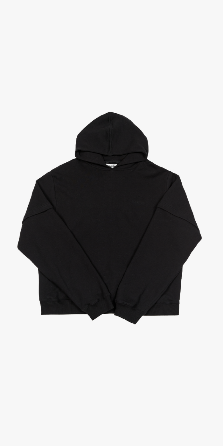 Back cut-out layered hoodie