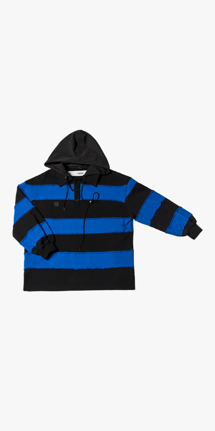 Stripe frayed hoodie