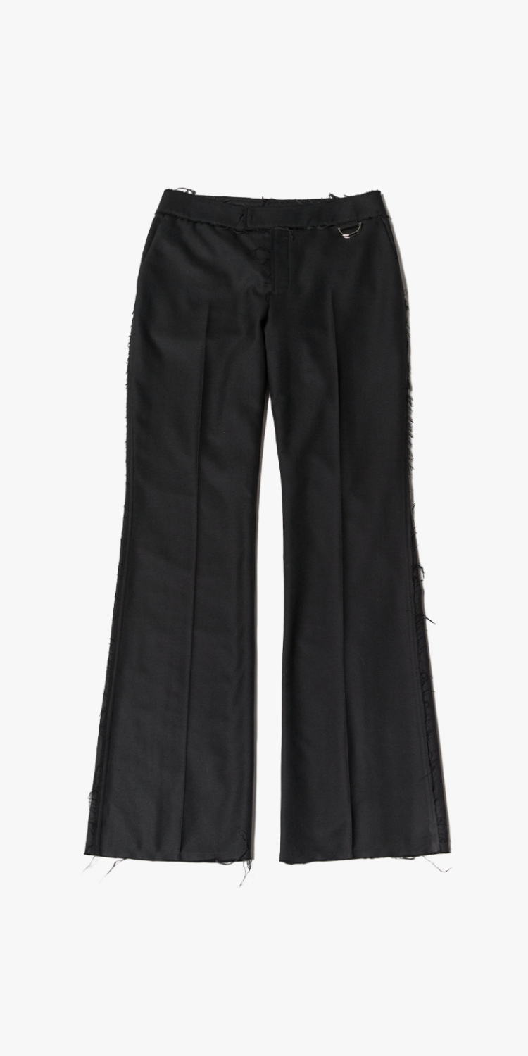 Exposed seam frayed detail pants