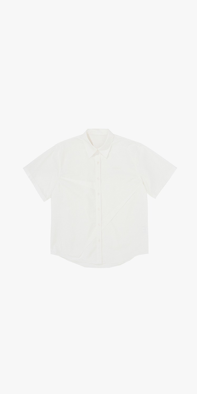 Dart short-sleeved cotton shirt