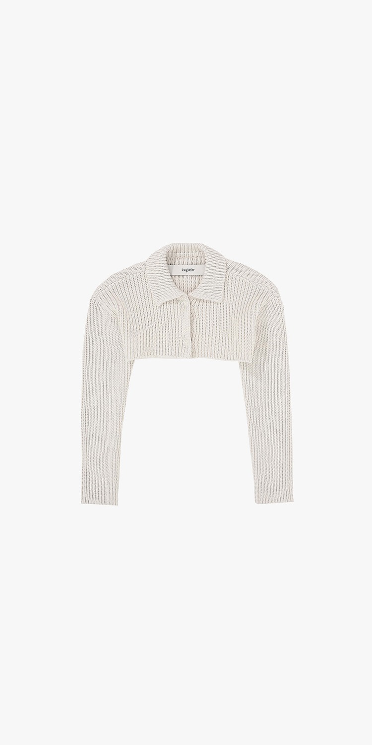 Cropped cable-knit cardigan