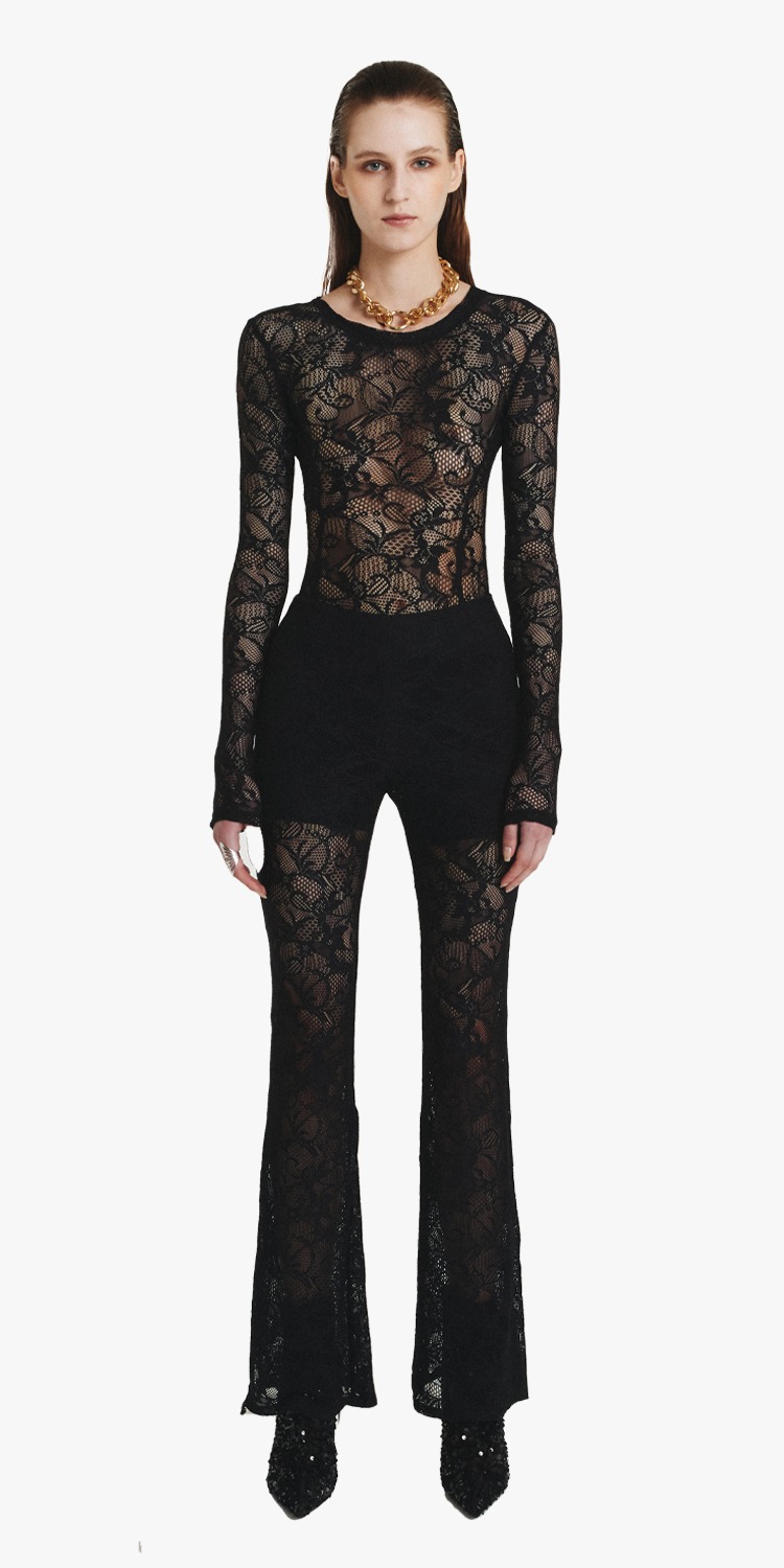 Lace embroidery bodysuit
