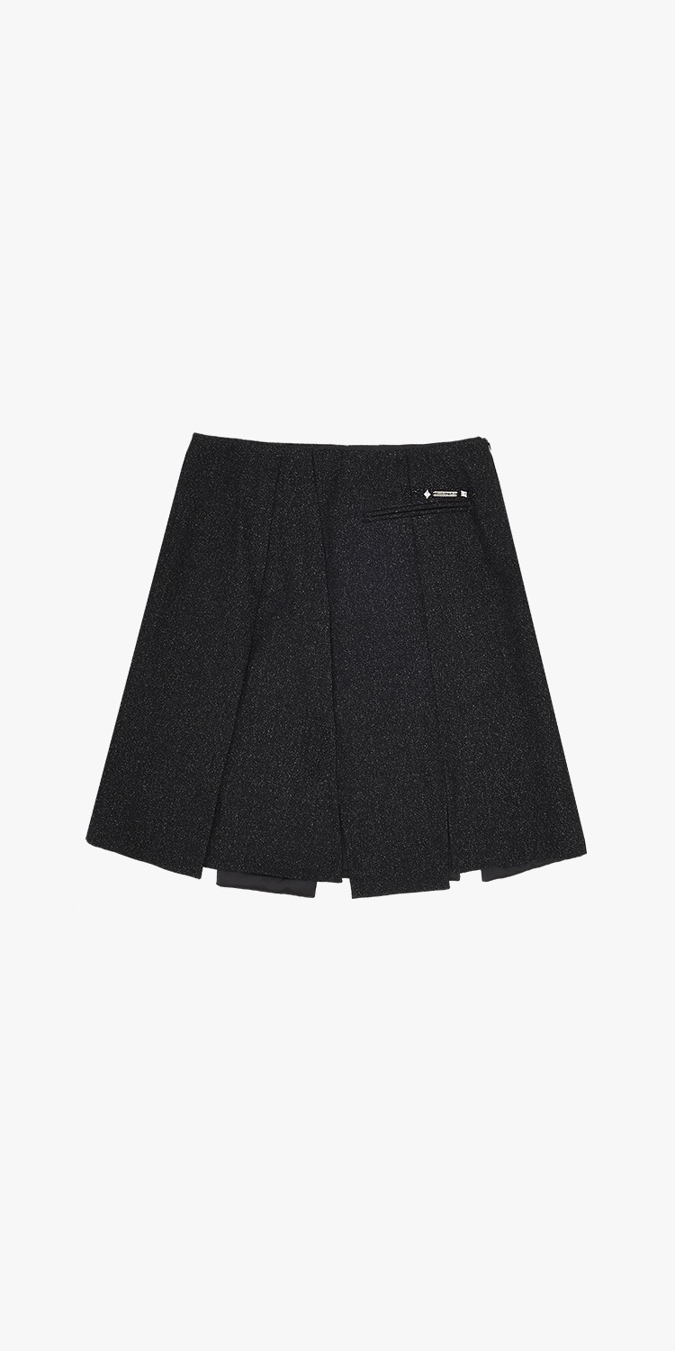woo-blend mini panel skirt (BLACK)