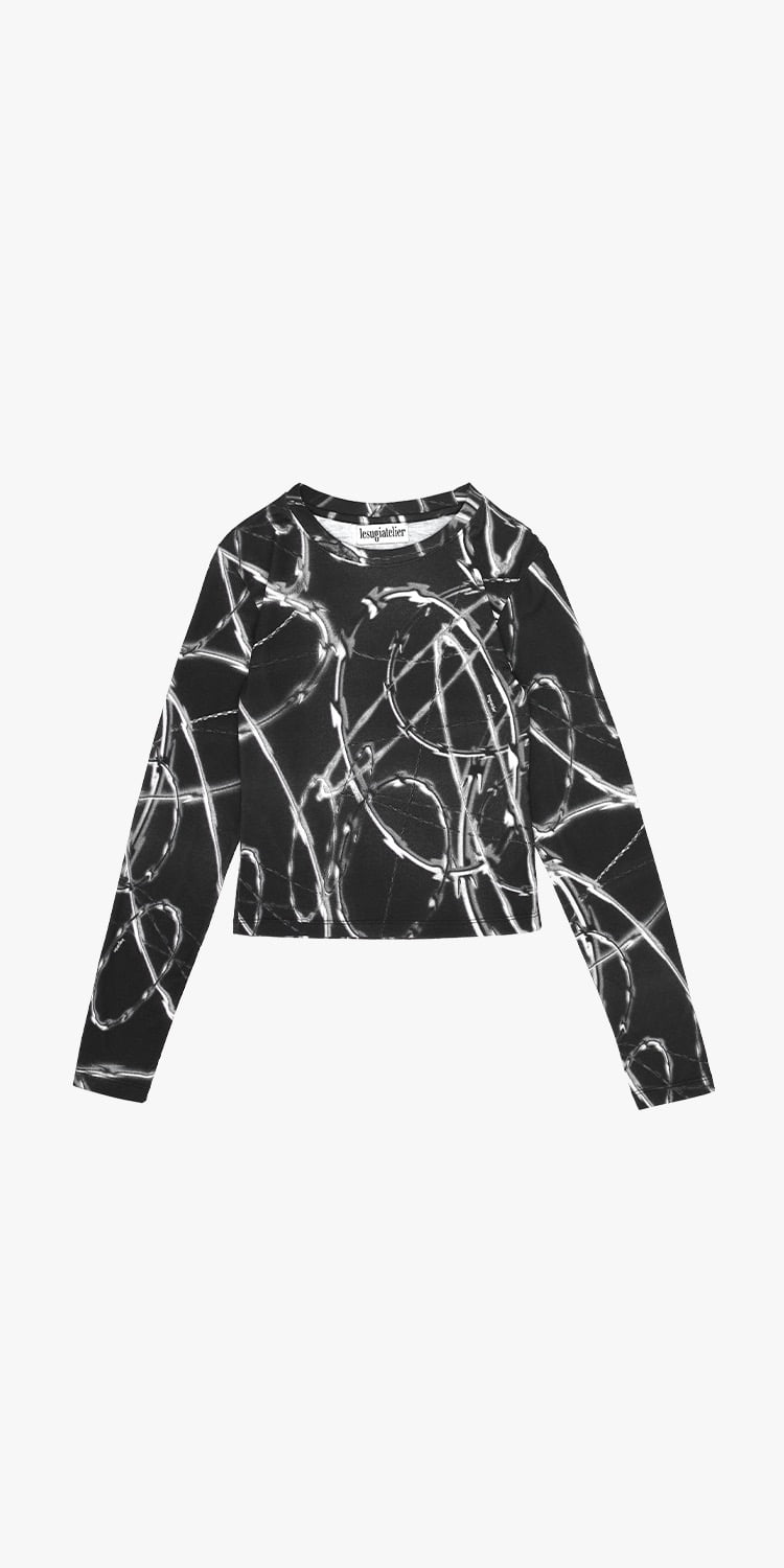 Barbed wire long sleeve t- shirt (BLACK)