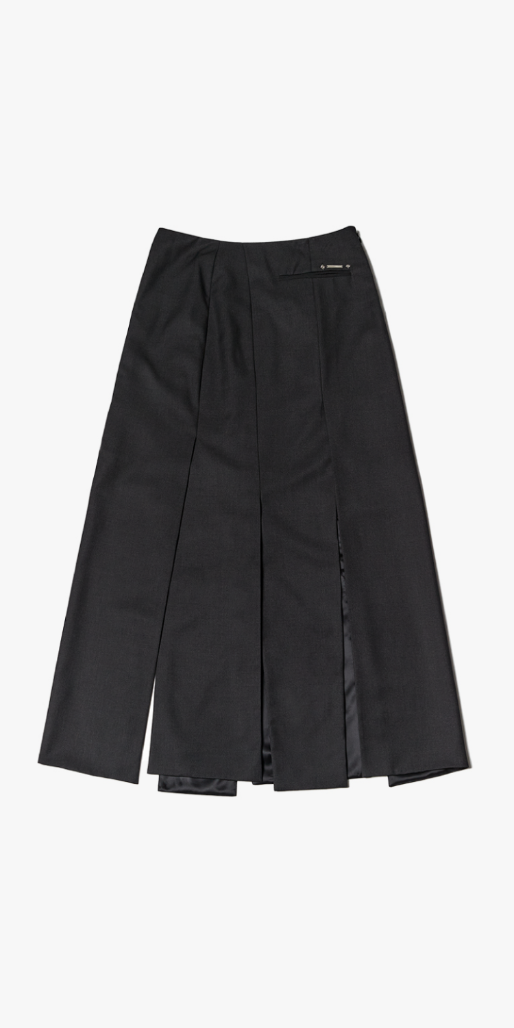 Long panel slit skirt