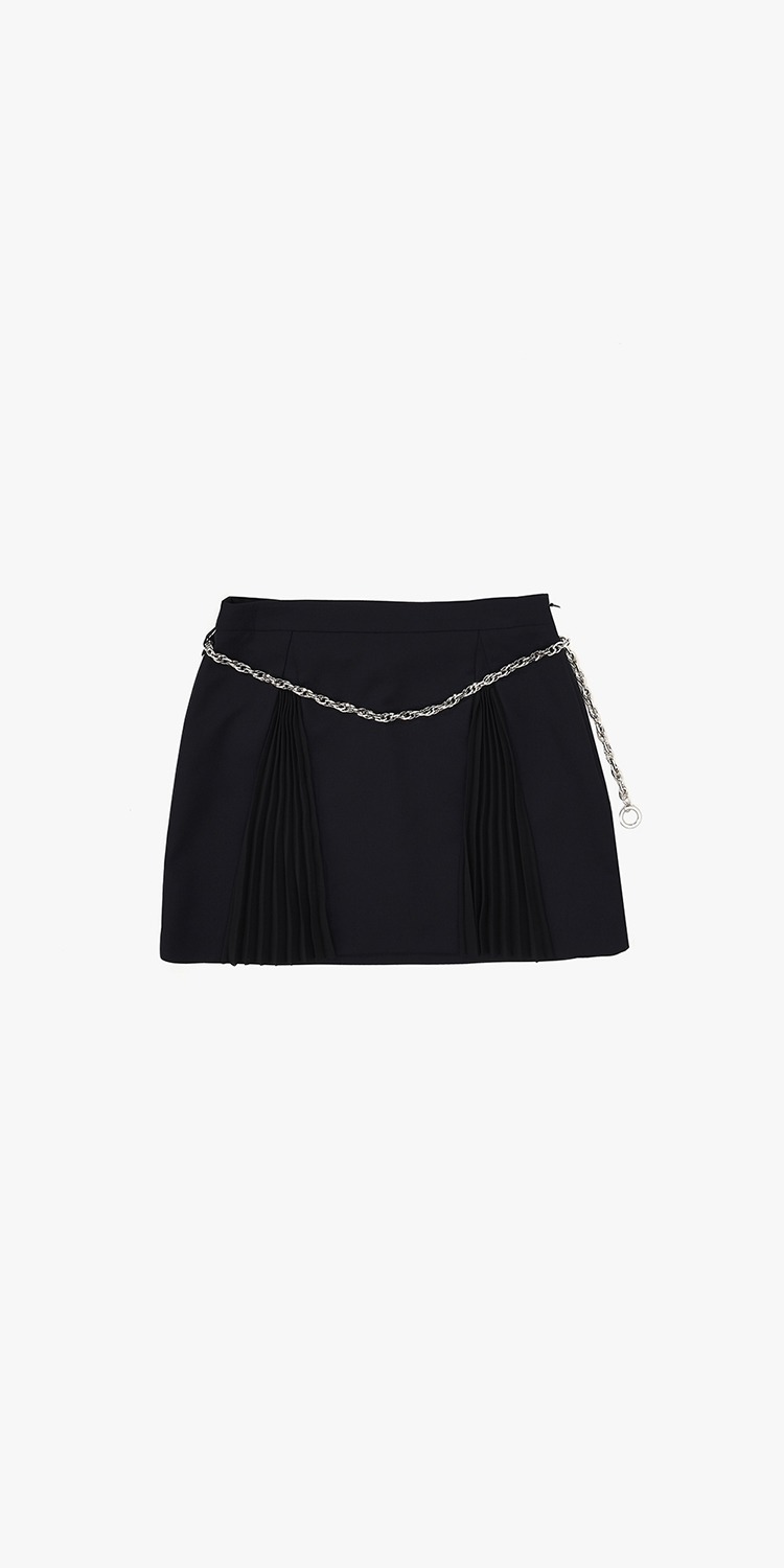 [Celeb&#039;s pick] Pleats belly chain mini skirt