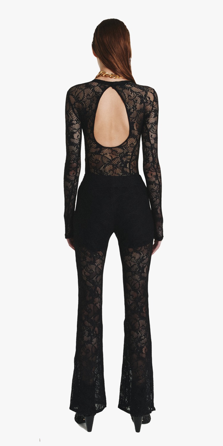 Lace embroidery bodysuit