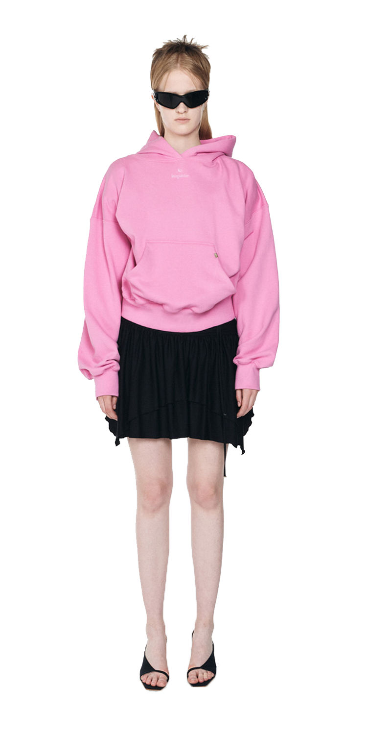 Oversized embroidery hoodie (PINK)