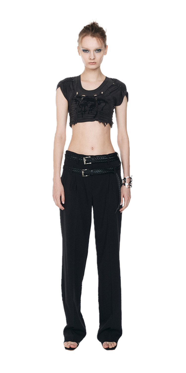 Belt loops trousers (BLACK)
