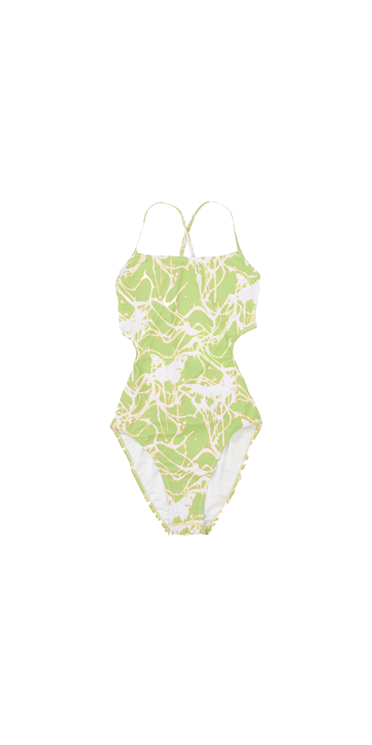 Butterfly graphic swimsuit (GREEN)