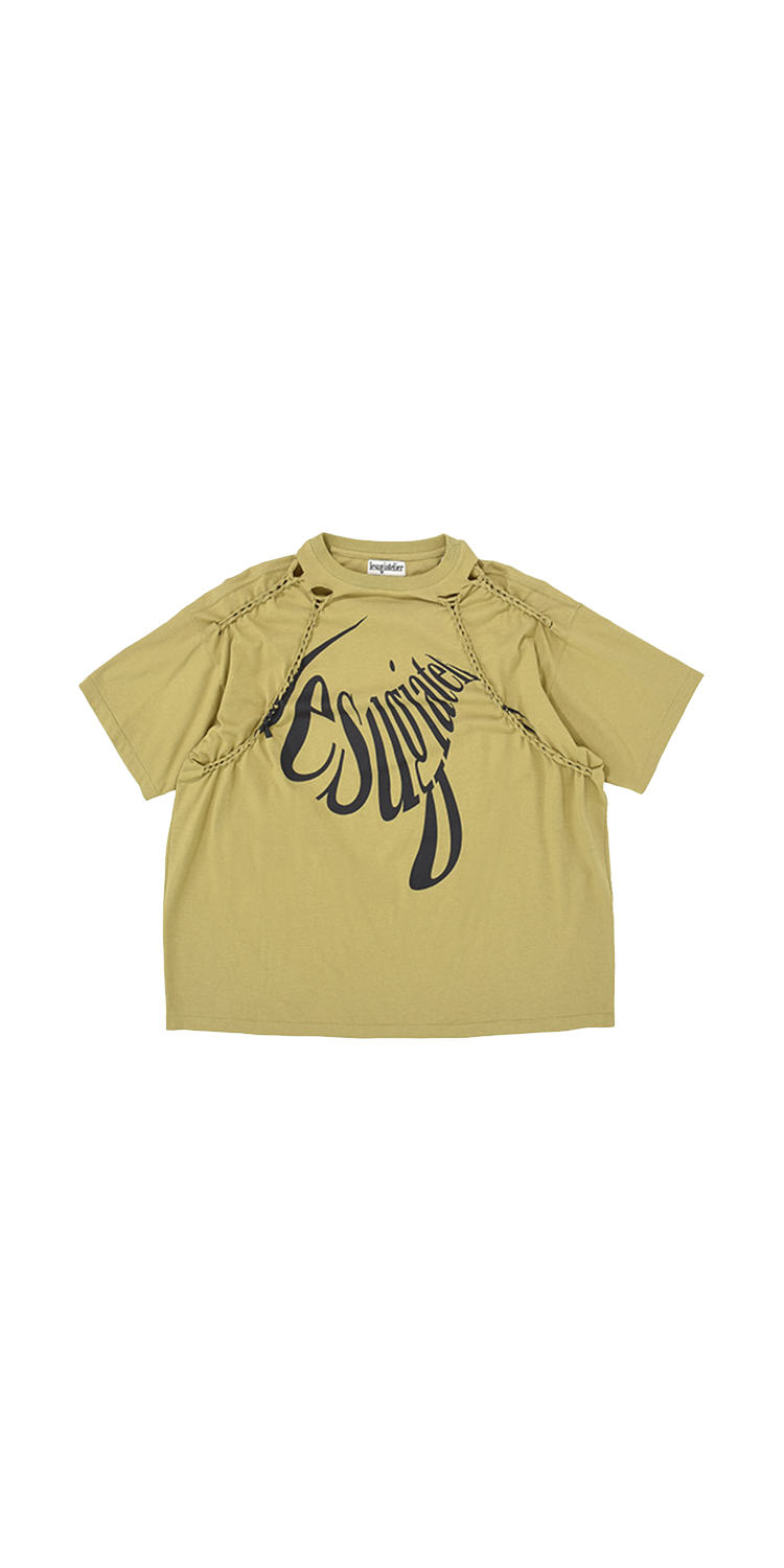 Oversized cut-out knotted T-shirt (BEGIE)